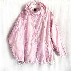 Women's sport jacket size M. Light pink. Hooded. Relaxed fit. Polyester